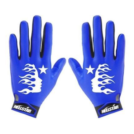 Hellstar Gloves Sports Logo Blue shop New