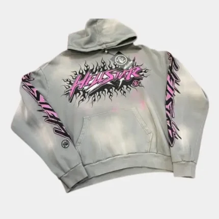 Pink And Grey Hellstar Hoodie Buy Now