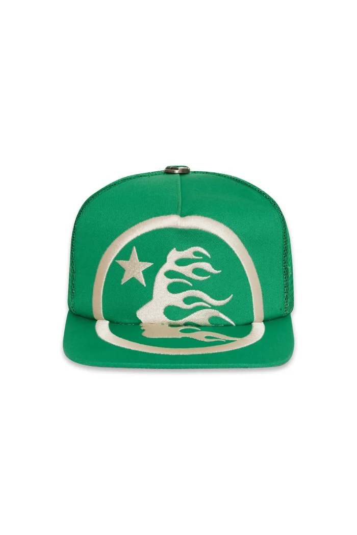 Hellstar Big Logo Trucker Snapback Hat - Green Best Sale