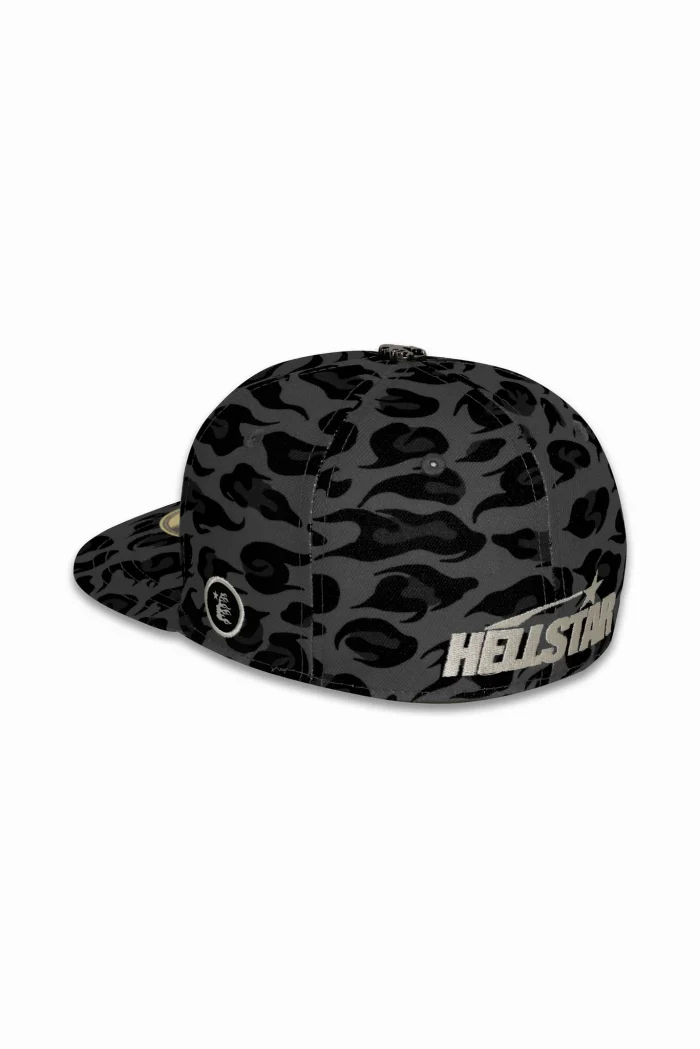 Hellstar Cheetah Print Hat Fitted - Grey