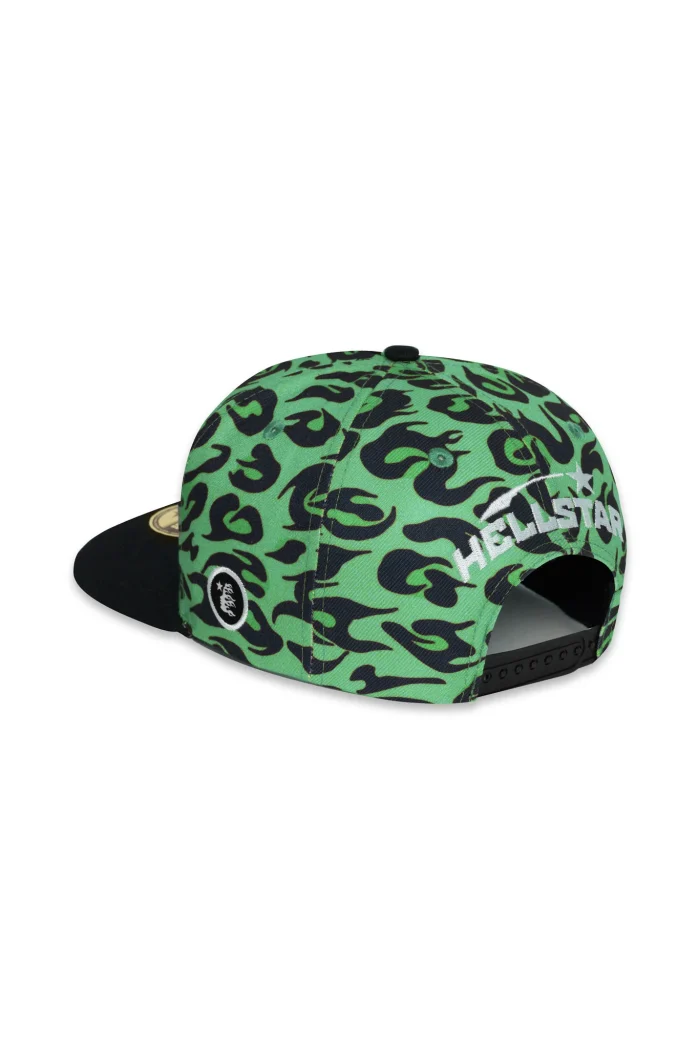 Hellstar Cheetah Print Hat Snapback - Green