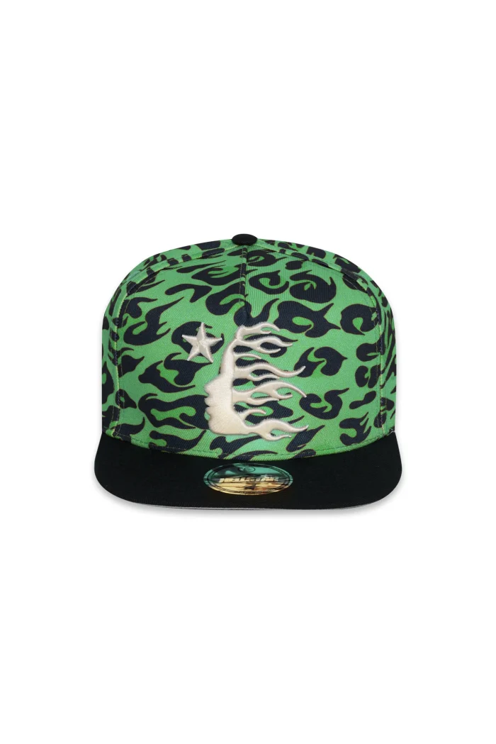 Hellstar Cheetah Print Hat Snapback - Green Shop Now