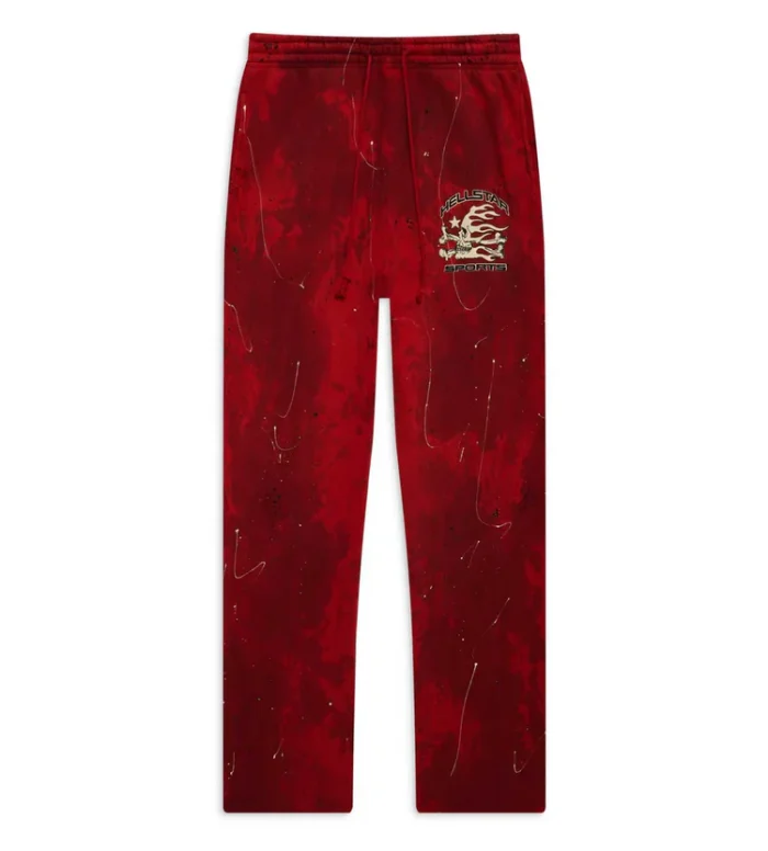 Hellstar Sports Red Tye-dye Skull Sweatpants Shop Now